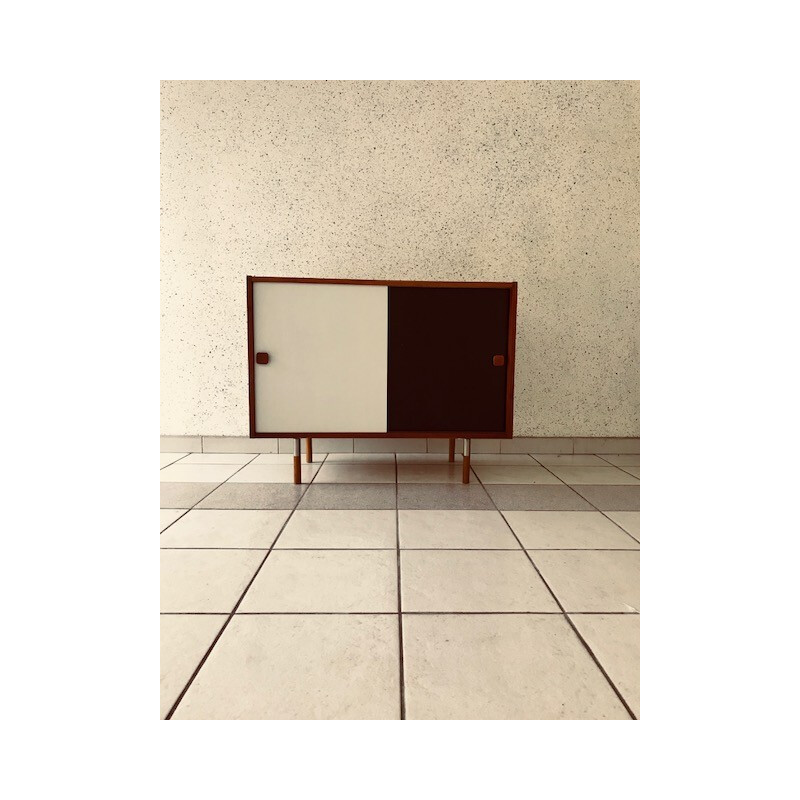 Vintage Danish sideboard in teak with sliding doors - 1980s