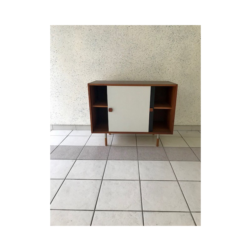 Vintage Danish sideboard in teak with sliding doors - 1980s