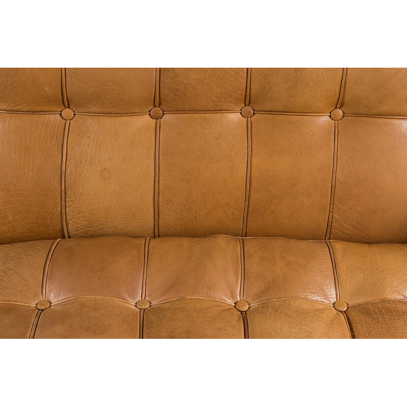 Vintage Swedish sofa in cognac leather - 1960s