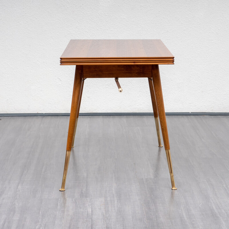 Vintage extendable walnut coffee table - 1950s