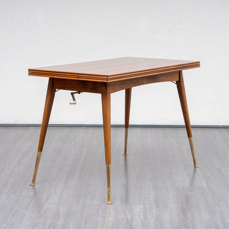 Vintage extendable walnut coffee table - 1950s