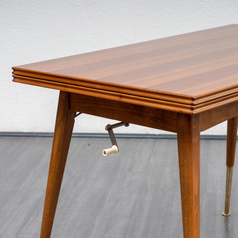 Vintage extendable walnut coffee table - 1950s