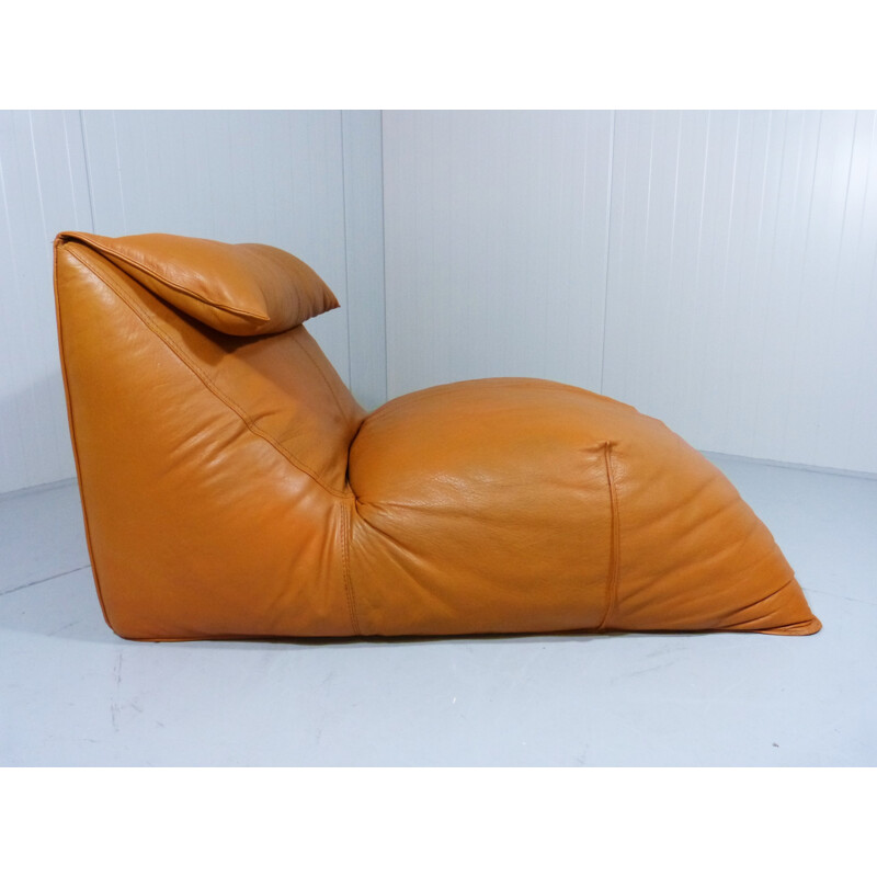 Lounge chair in cognac leather, Mario BELLINI - 1970s