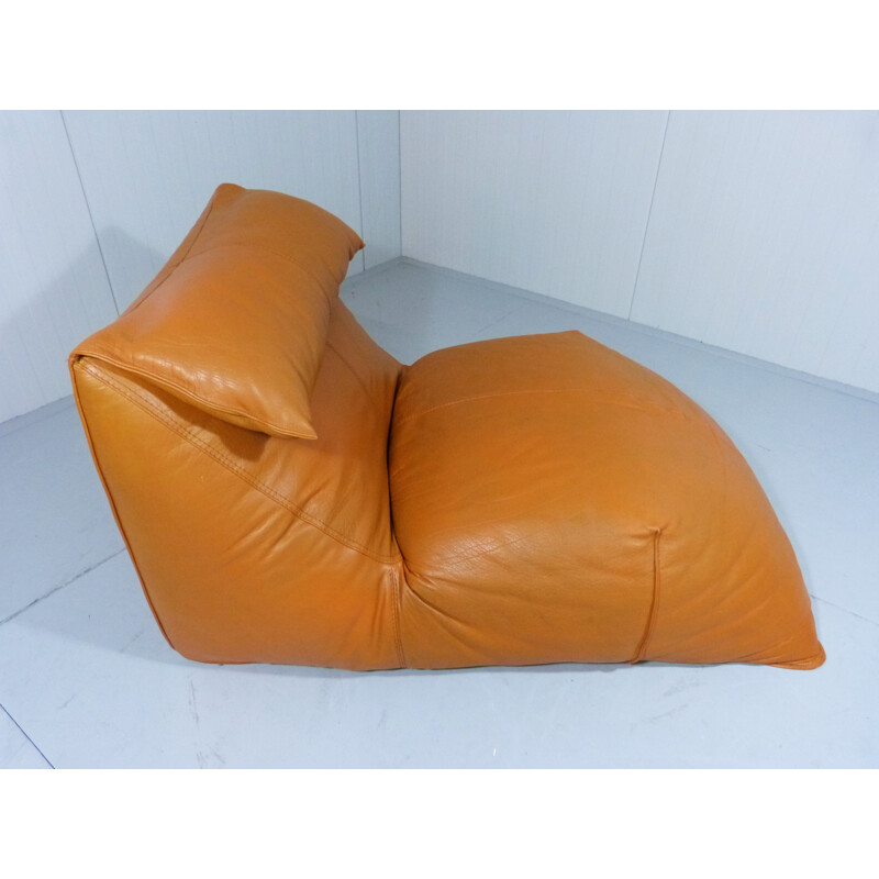 Lounge chair in cognac leather, Mario BELLINI - 1970s