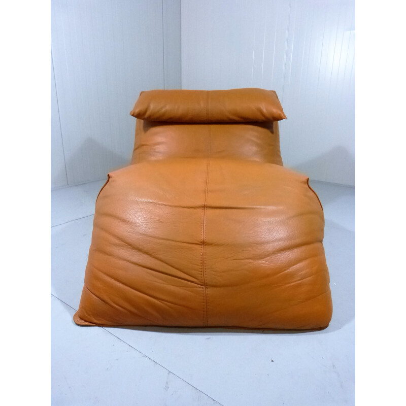 Lounge chair in cognac leather, Mario BELLINI - 1970s