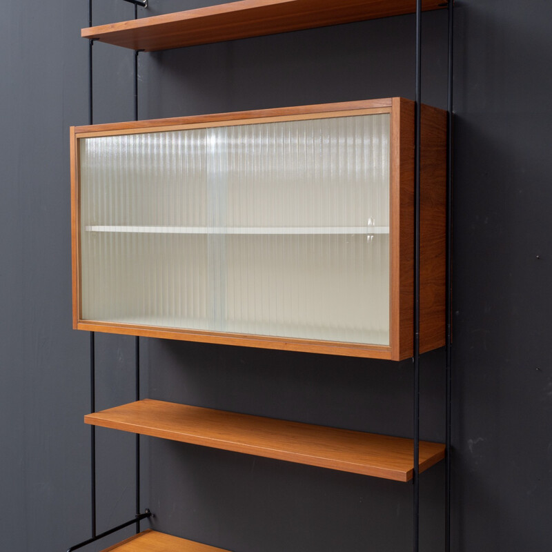 Vintage shelving system Omnia with glass doors by Hilker - 1960s