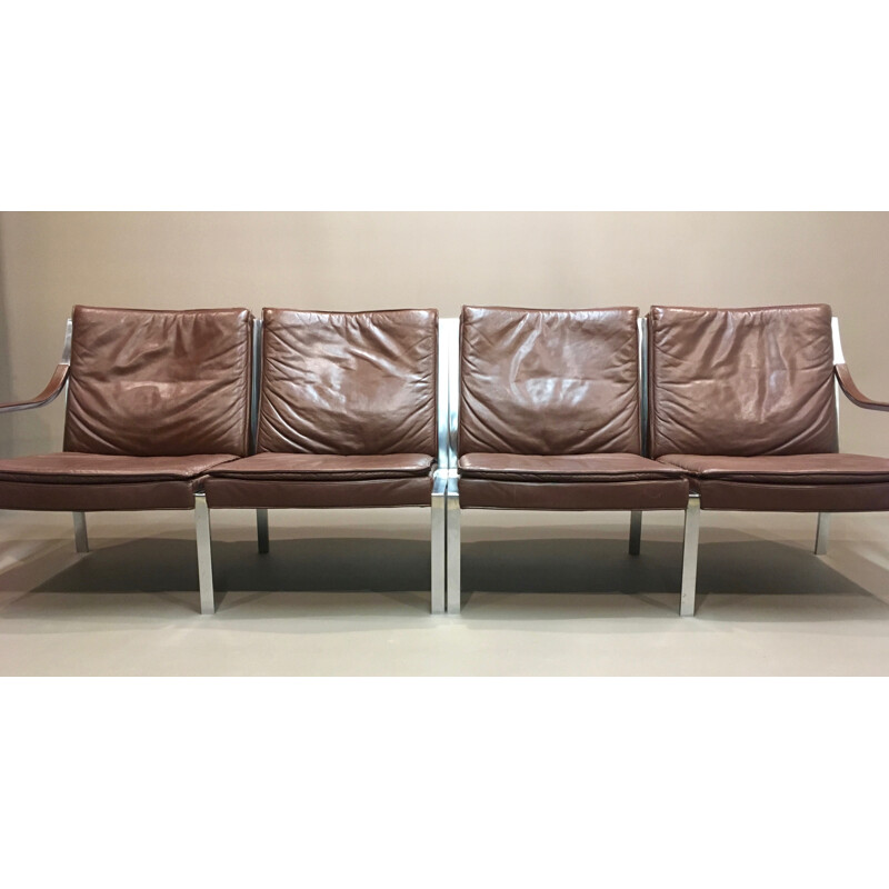 Modular fully leather Vintage sofa par Walter Knoll - 1950s