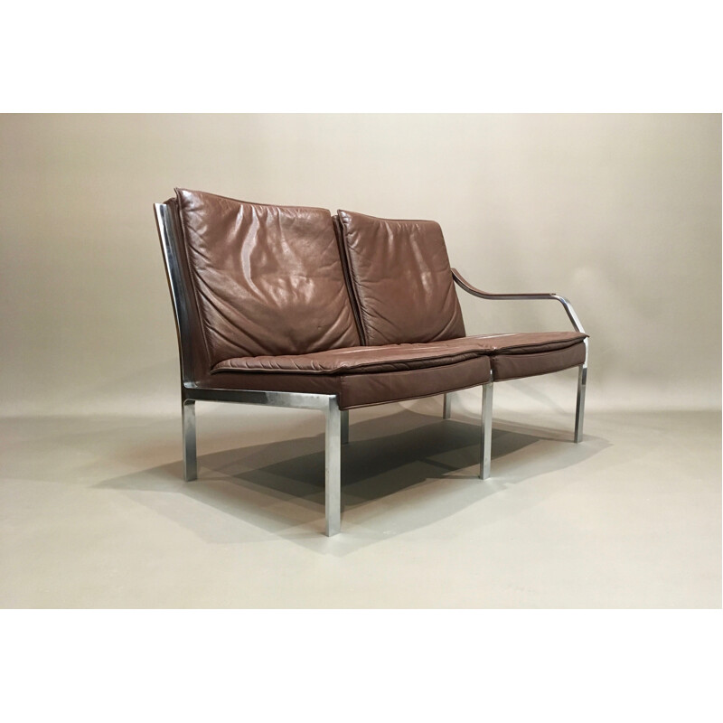 Canapé Vintage modulable en cuir par Knoll Walter - 1950