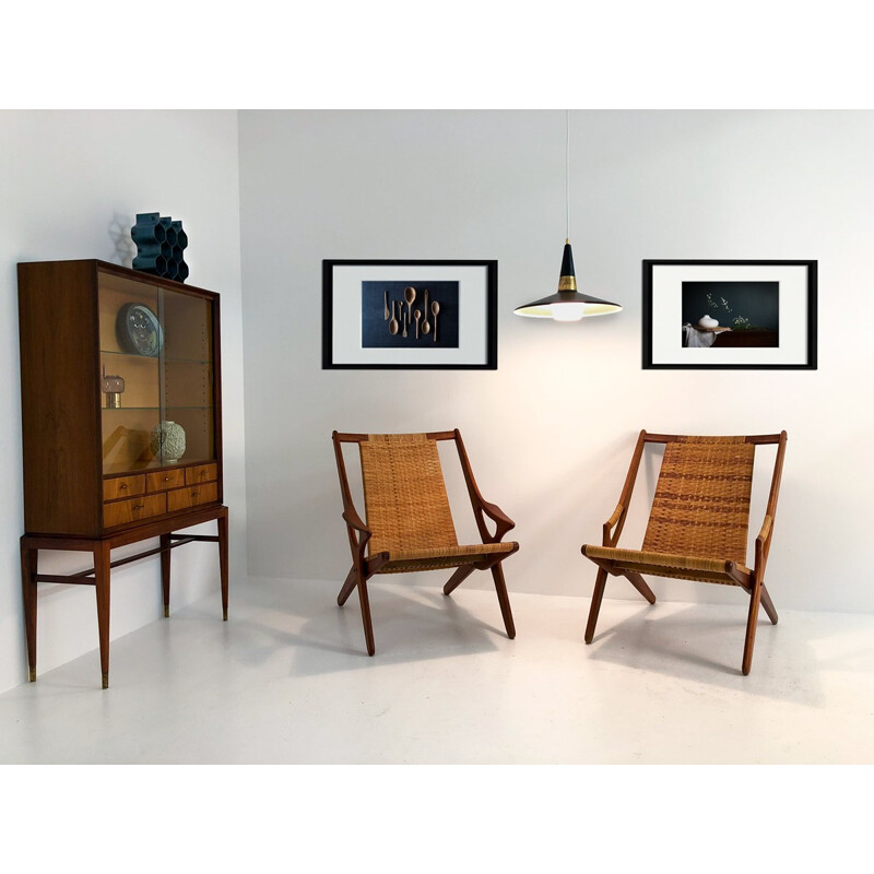 Fauteuil lounge et ottoman vintage pour Arne Hovmand-Olsen Modèle 300 - 1960