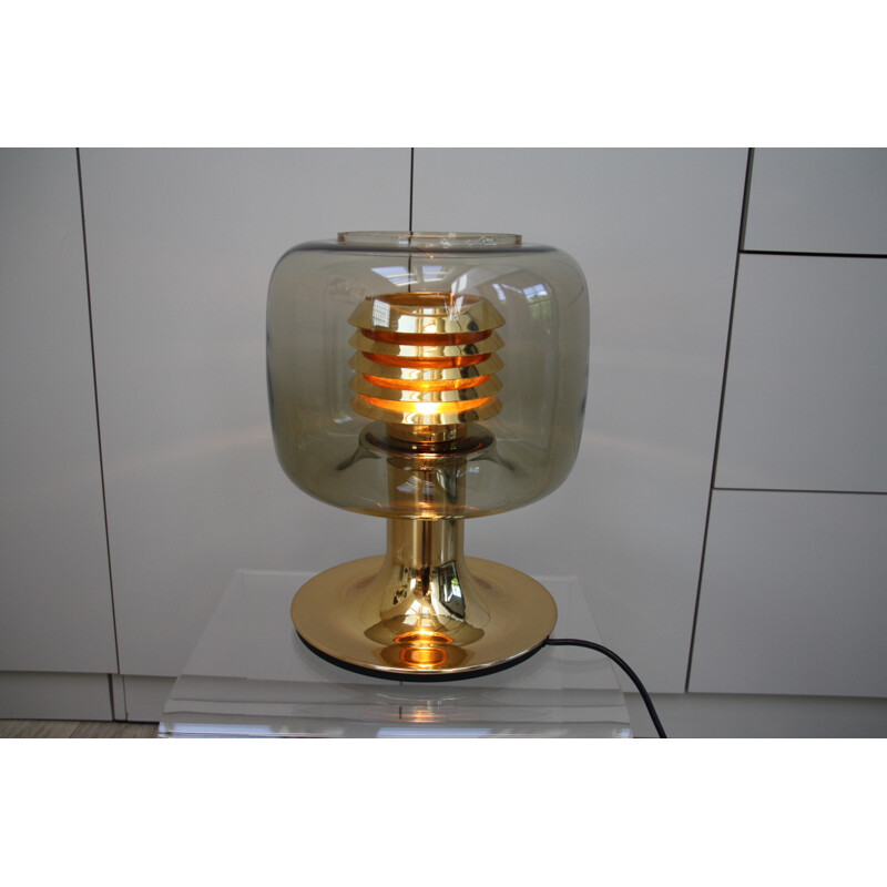 Lampe de table vintage en glaçage fumé par ERCO - 1960