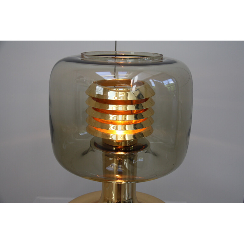 Vintage table lamp in smoked glaas by ERCO - 1960s