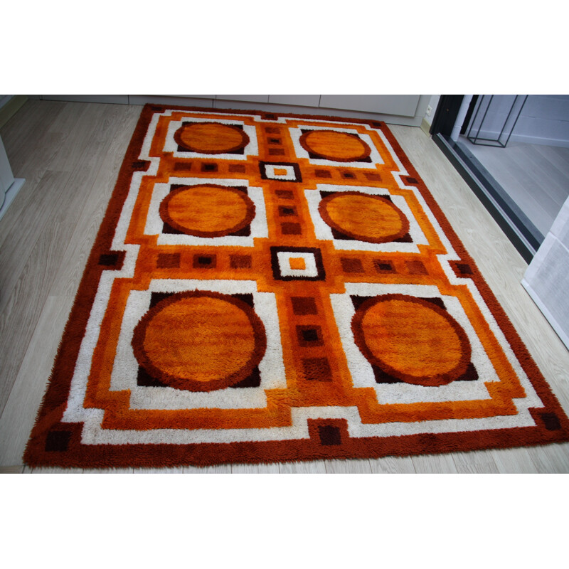 Tapis vintage en laine multicolore - 1960