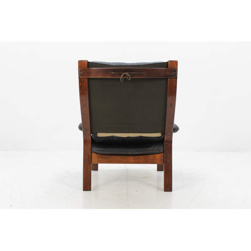 Danish Lounge chair in bentwood & leather - 1960s