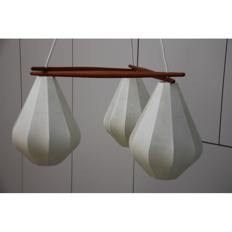 Vintage danish ceiling lamp with 3 light drops - 1960s