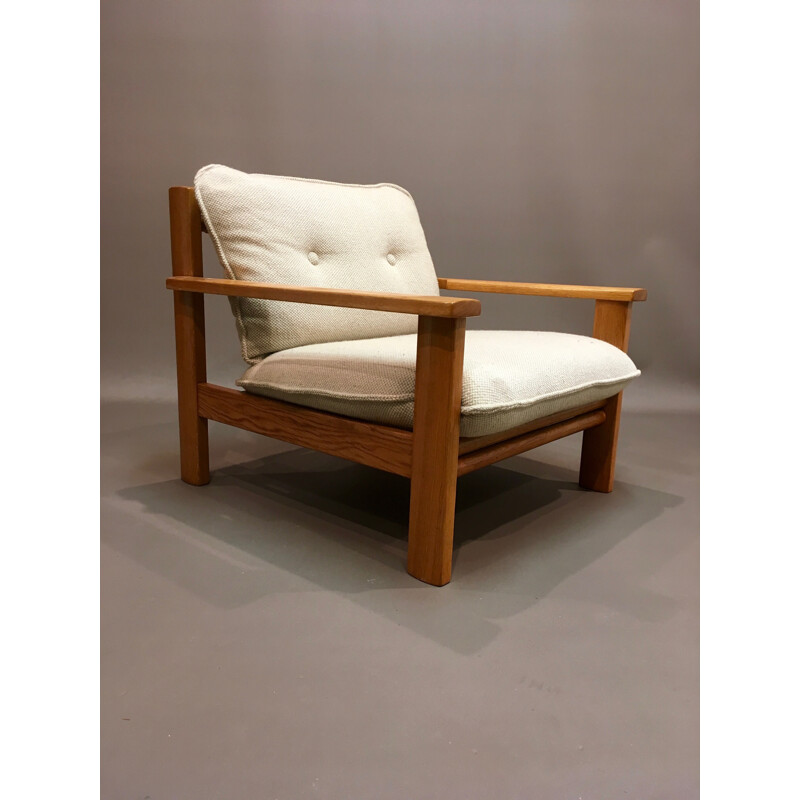 Fauteuil scandinave vintage en chêne - 1960