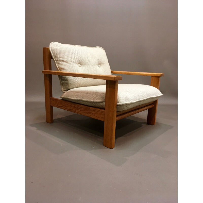 Vintage Scandinavian armchair in oak - 1960s