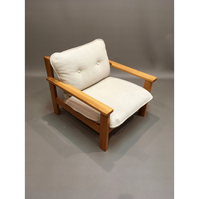 Vintage Scandinavian armchair in oak - 1960s