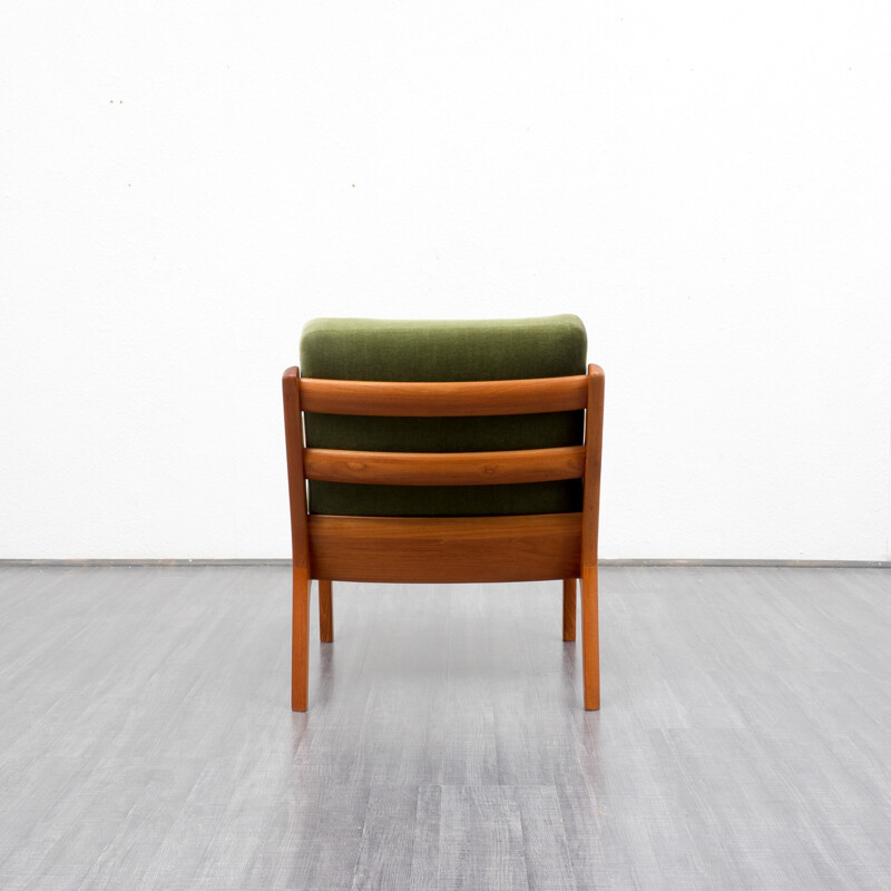 Armchairs in teak and green fabric, Ole WANSCHER - 1950s
