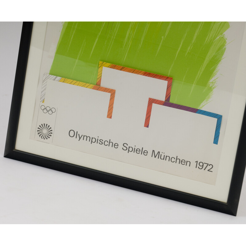 Glass-made poster fom the Olympic games of Munich - 1970s