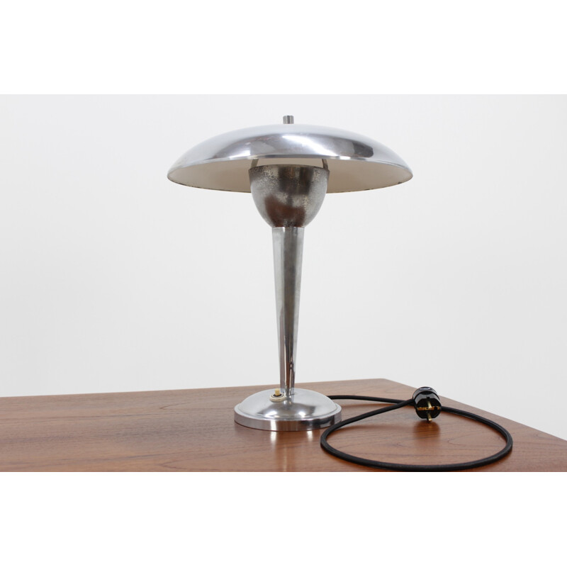 Vintage chromed Bauhaus table lamp - 1930s