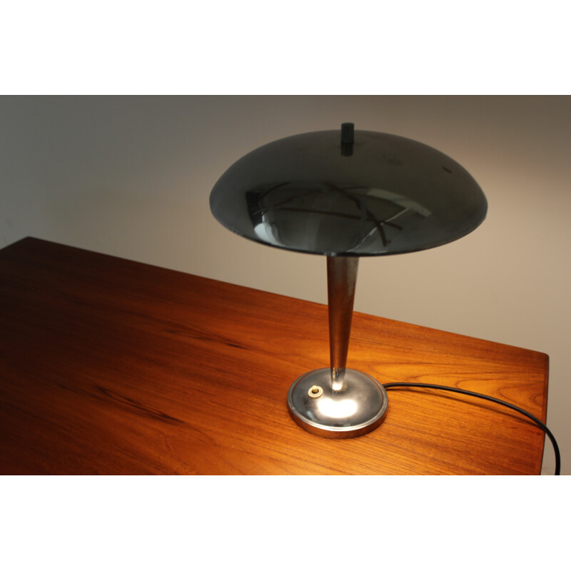 Vintage chromed Bauhaus table lamp - 1930s