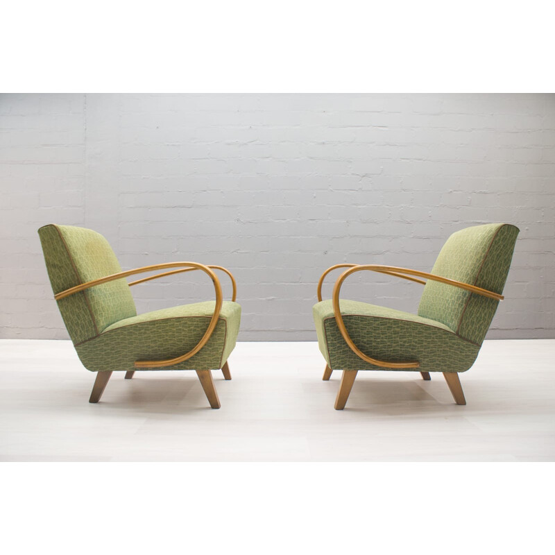 Set of 2 vintage armchairs by Jindrich Halabala pour Up Zavody - 1930s