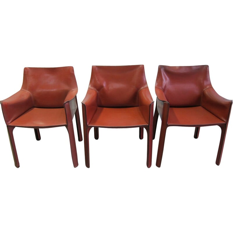 Cassina CAB 413 leather armchairs by Mario Bellini - 1970s