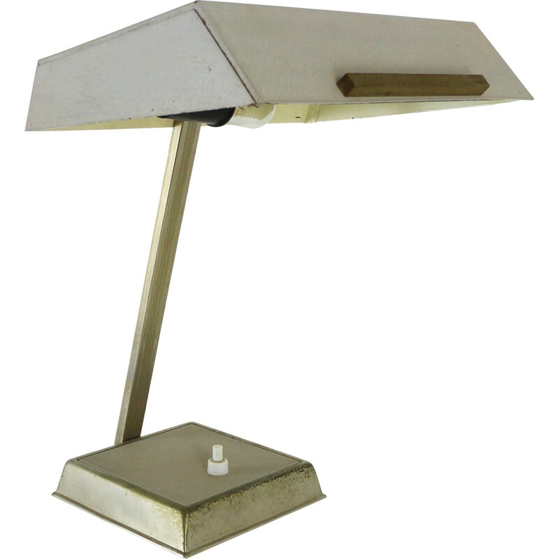 Vintage grey metal desk light - 1960s