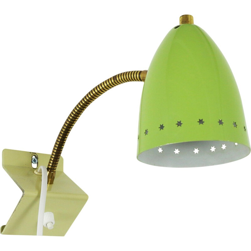 Lime green "Sterrenserie" wall light by H. Busquet for Hala Zeist - 1950s