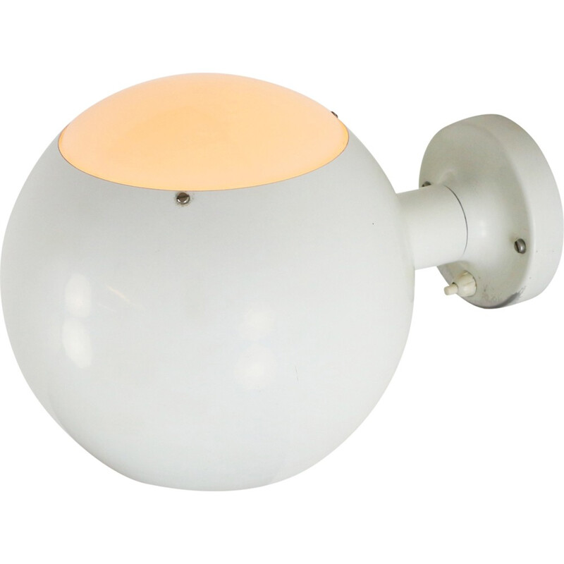 Vintage white globe wall light - 1960s