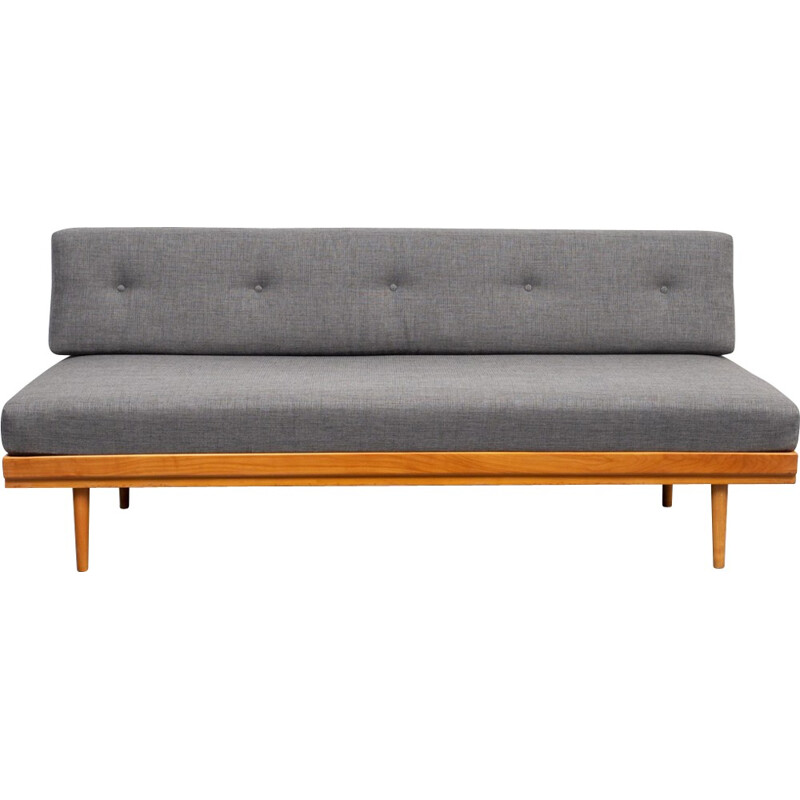 Lit de repos vintage en merisier par Knoll pour Antimott - 1960