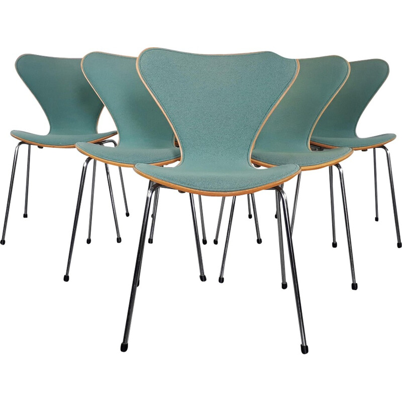 Suite de 6 Chaises Vintage Scandinave 3107 par Arne Jacobsen - 1950