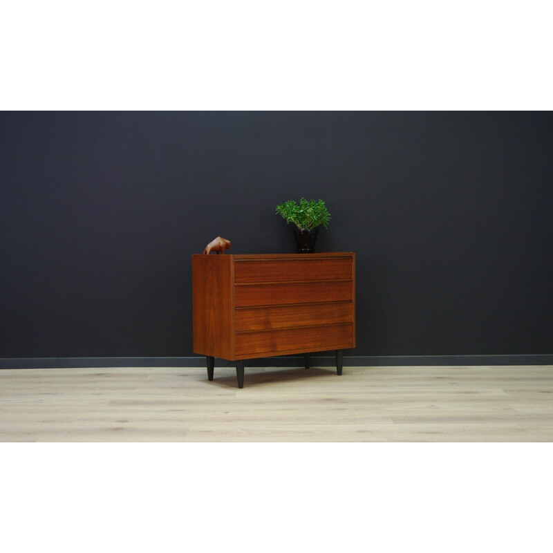 Chest of drawers in teak with 4 drawers - 1960s