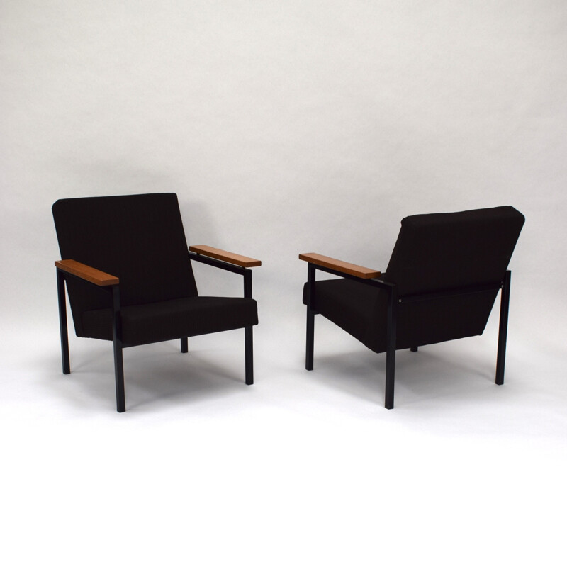 Set of 2 vintage metal chairs by Gijs Van Der Sluis - 1960s