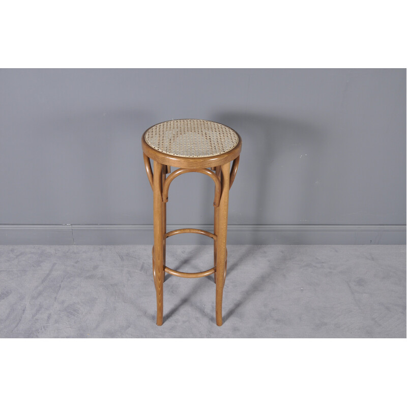 Vintage set of 6 French bentwood bar stools - 1960s