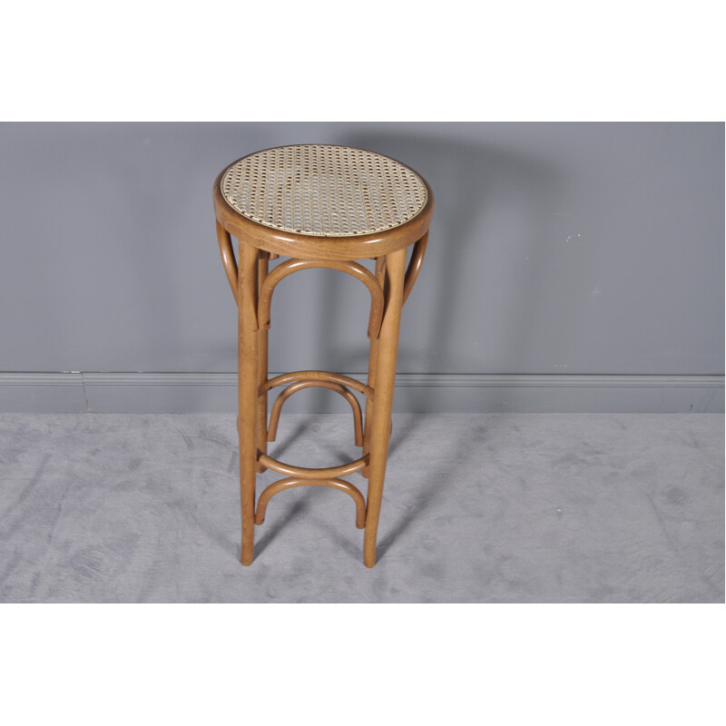 Vintage set of 6 French bentwood bar stools - 1960s