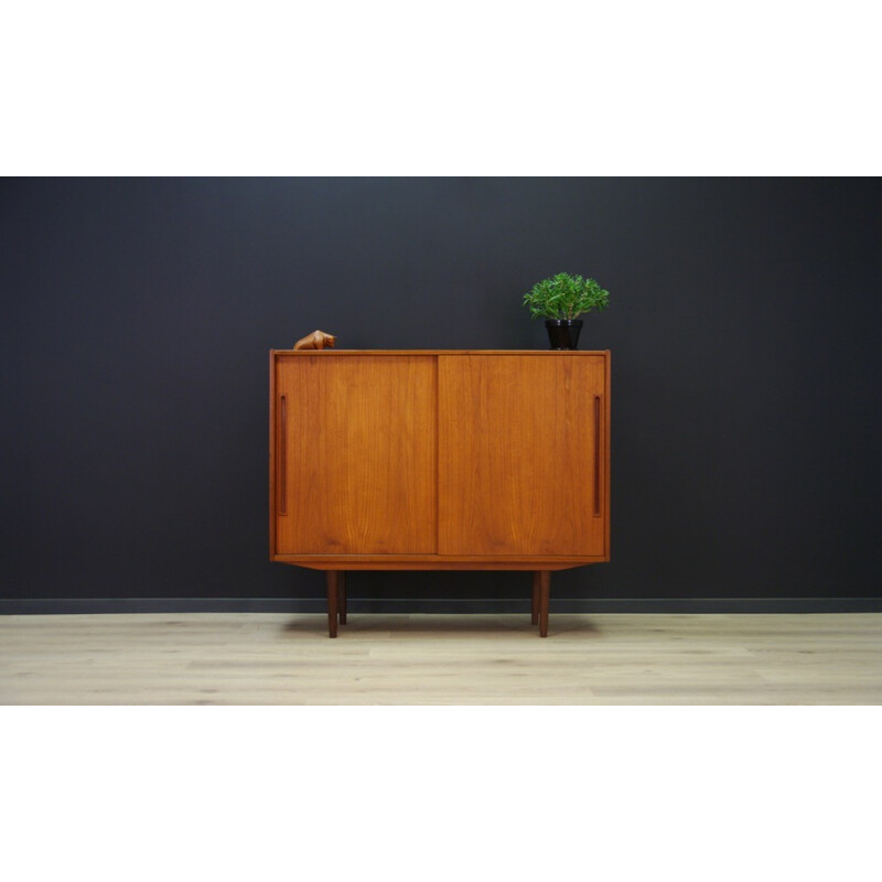 Vintage Danish veneered with teak cabinet - 1960s