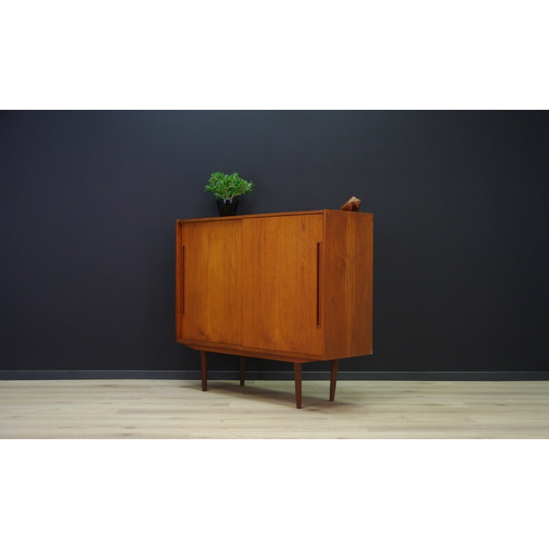 Vintage Danish veneered with teak cabinet - 1960s