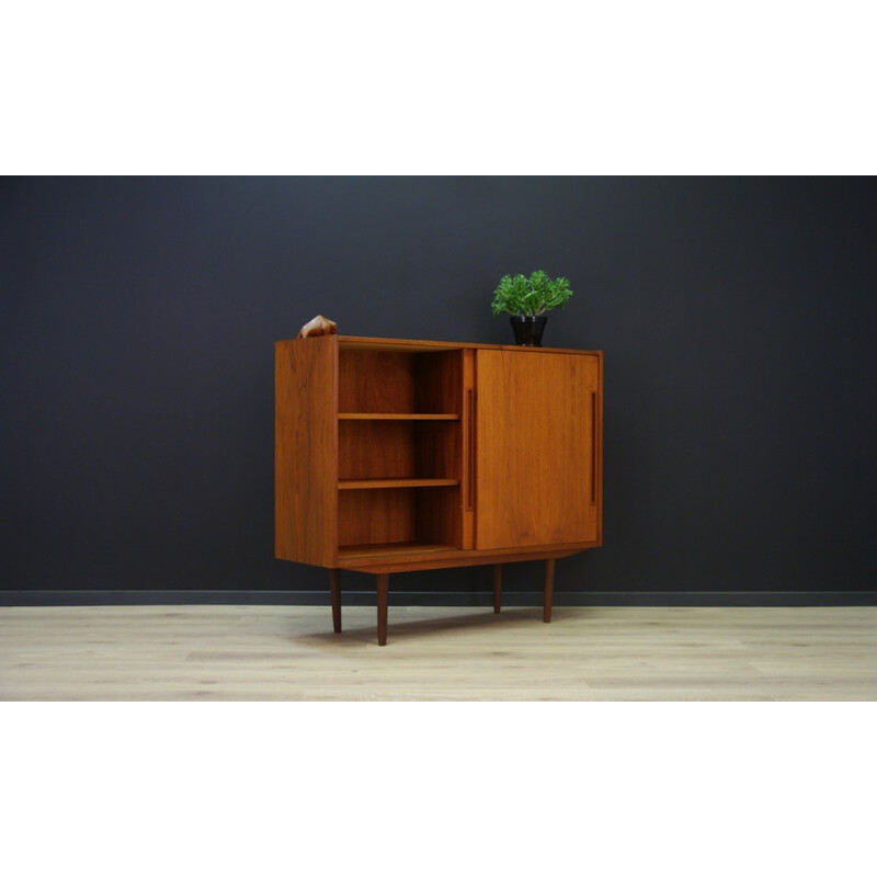 Vintage Danish veneered with teak cabinet - 1960s