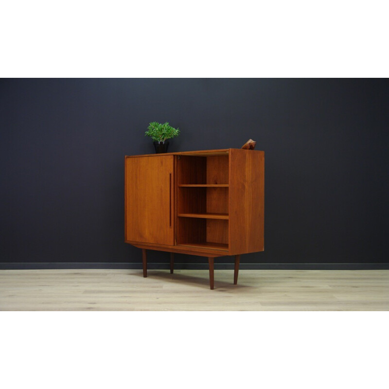 Vintage Danish veneered with teak cabinet - 1960s