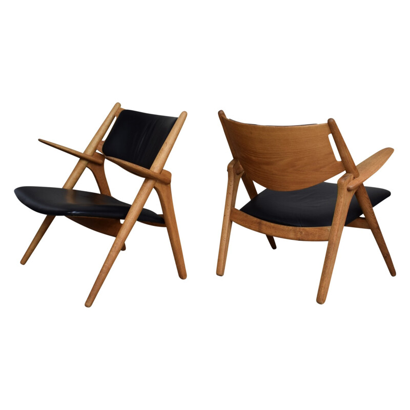 2 "Sawbuck" armchairs by Hans Wegner for Carl Hansen & Son - 1950s