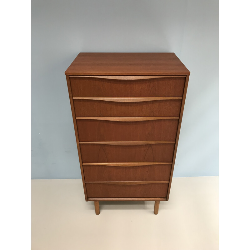 Vintage teak 6 drawers cabinet by Franck Guille for Austinsuite, England - 1960s