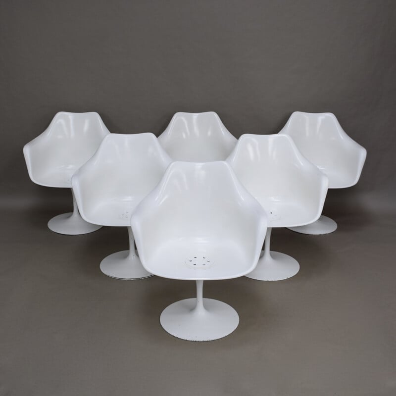 Suite de 6 chaises à repas "Tulipes" vintage par Eero Saarinen pour Knoll - 1950