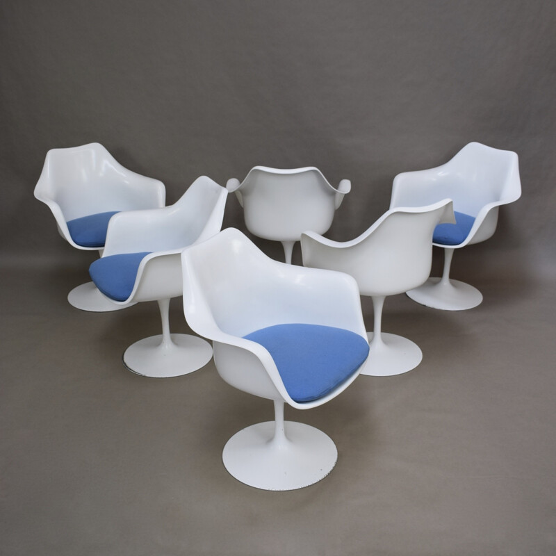 Suite de 6 chaises à repas "Tulipes" vintage par Eero Saarinen pour Knoll - 1950