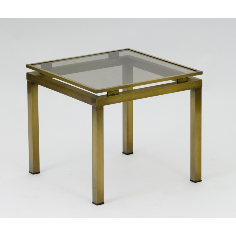 Vintage brass and glass coffee table by BelgoChrom - 1980s