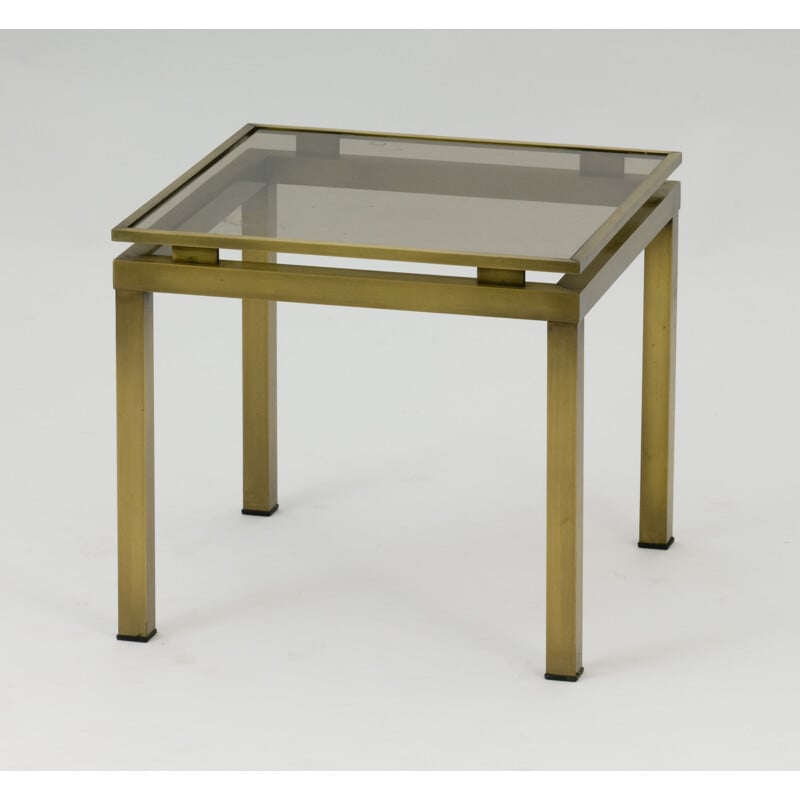 Vintage brass and glass coffee table by BelgoChrom - 1980s