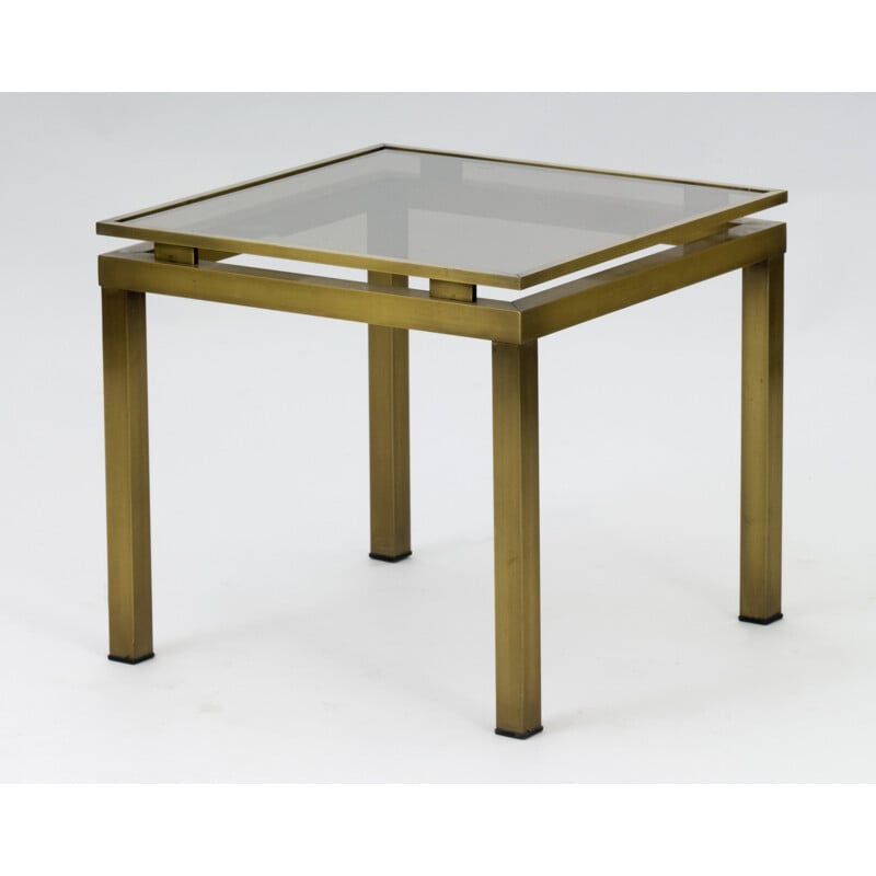 Vintage brass and glass coffee table by BelgoChrom - 1980s