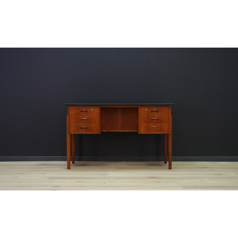 Vintage Danish veneered with teak writing desk - 1960s