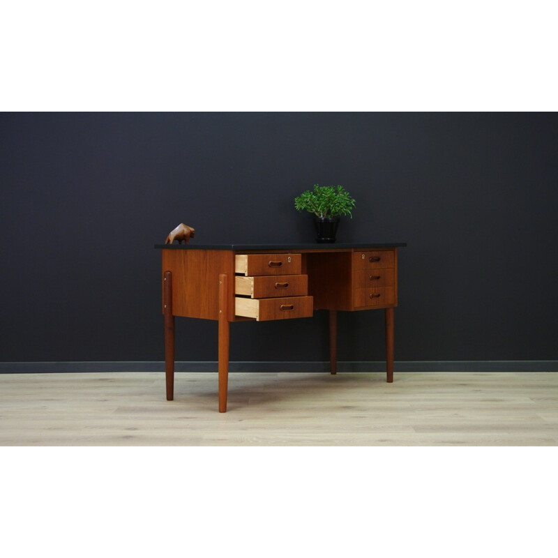 Vintage Danish veneered with teak writing desk - 1960s