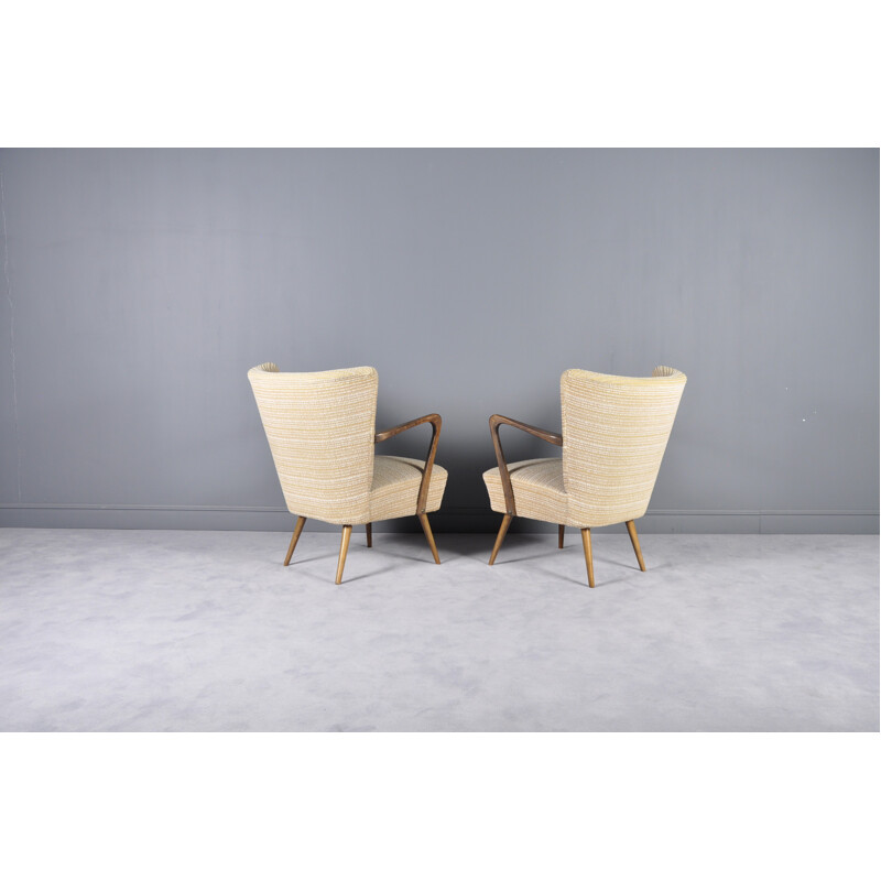 Vintage German set of 2 beige armchairs - 1960s